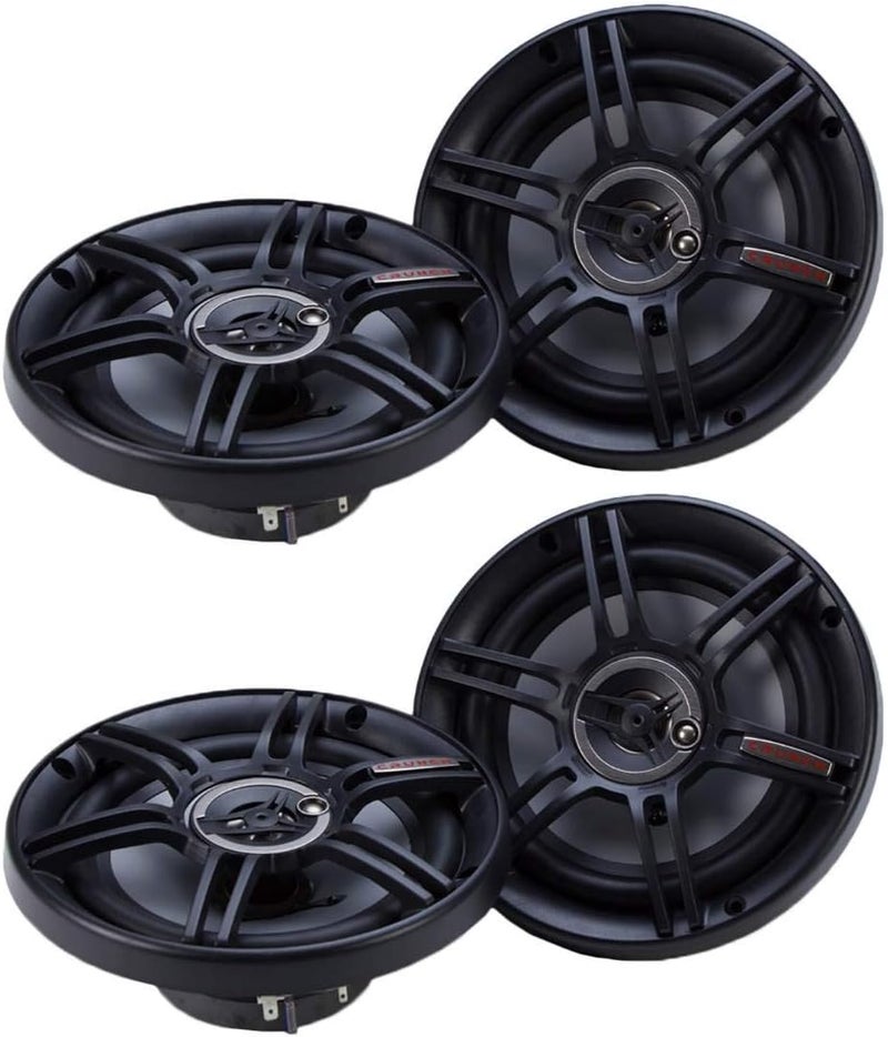 Crunch 2 Pack 6.5 Inch Car Audio Speakers, 300 Watt MAX 3 Way Full Range Speaker Set with 1 Inch Tweeter & Spade Terminal Connectors, CS-653 - Image 1